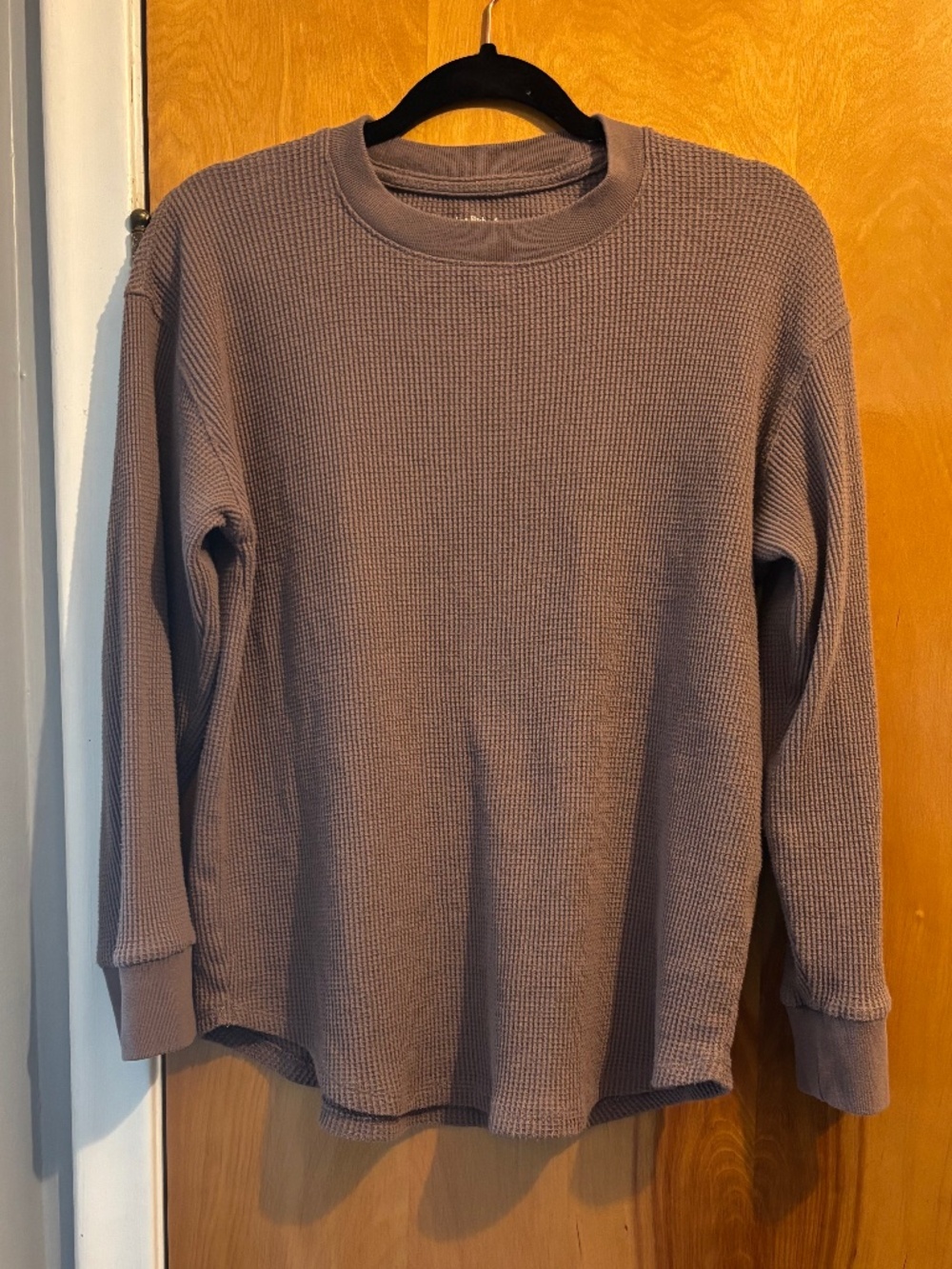 Abercrombie and fitch brown waffle knit long sleeve shirt